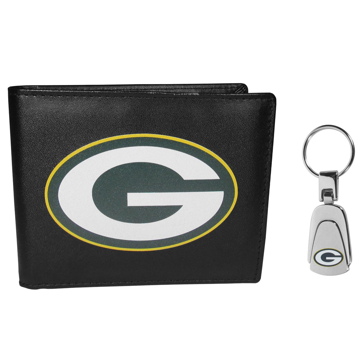 Green Bay Packers Bi-fold Wallet & Steel Key Chain - Flyclothing LLC