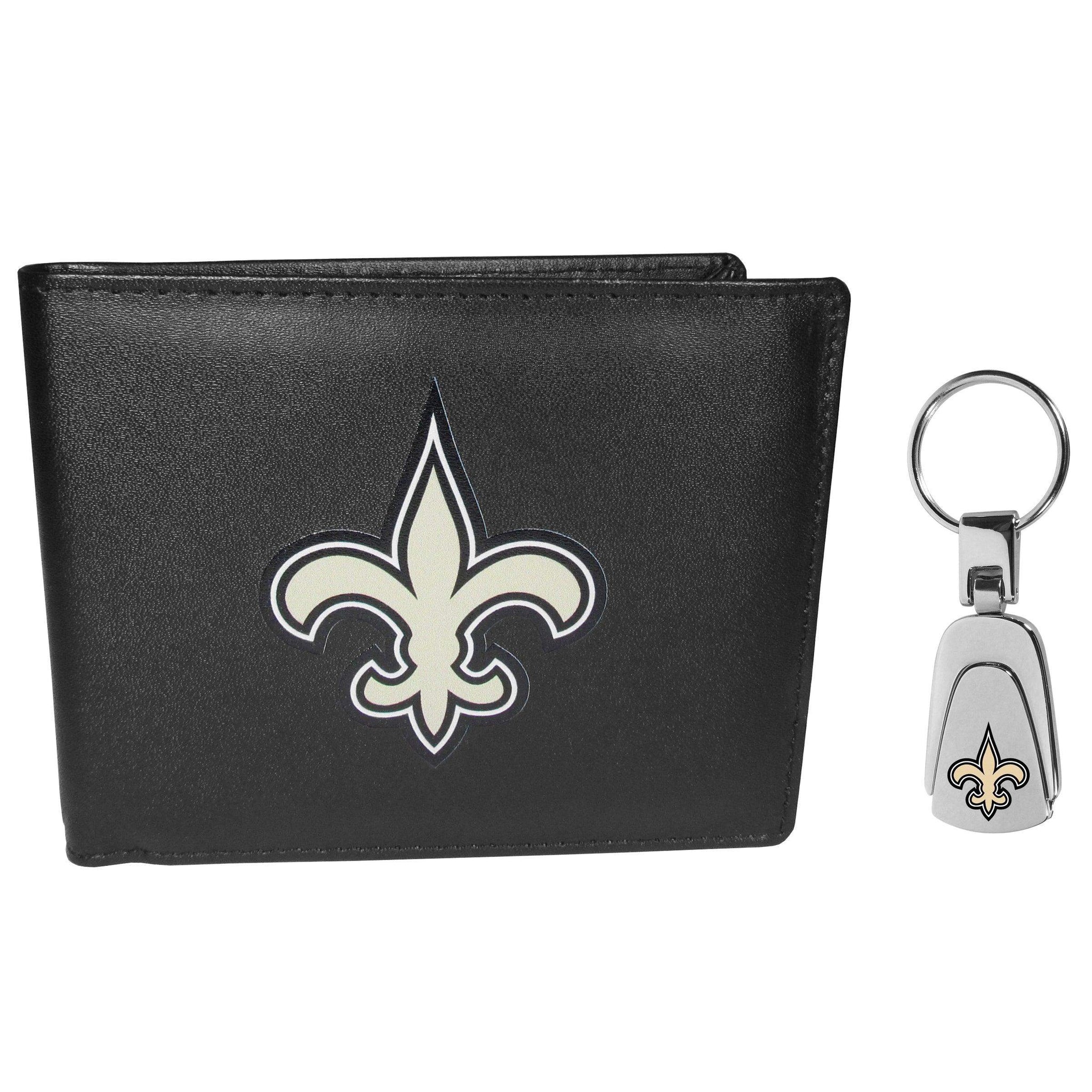 New Orleans Saints Bi-fold Wallet & Steel Key Chain - Siskiyou Buckle - Flyclothing LLC