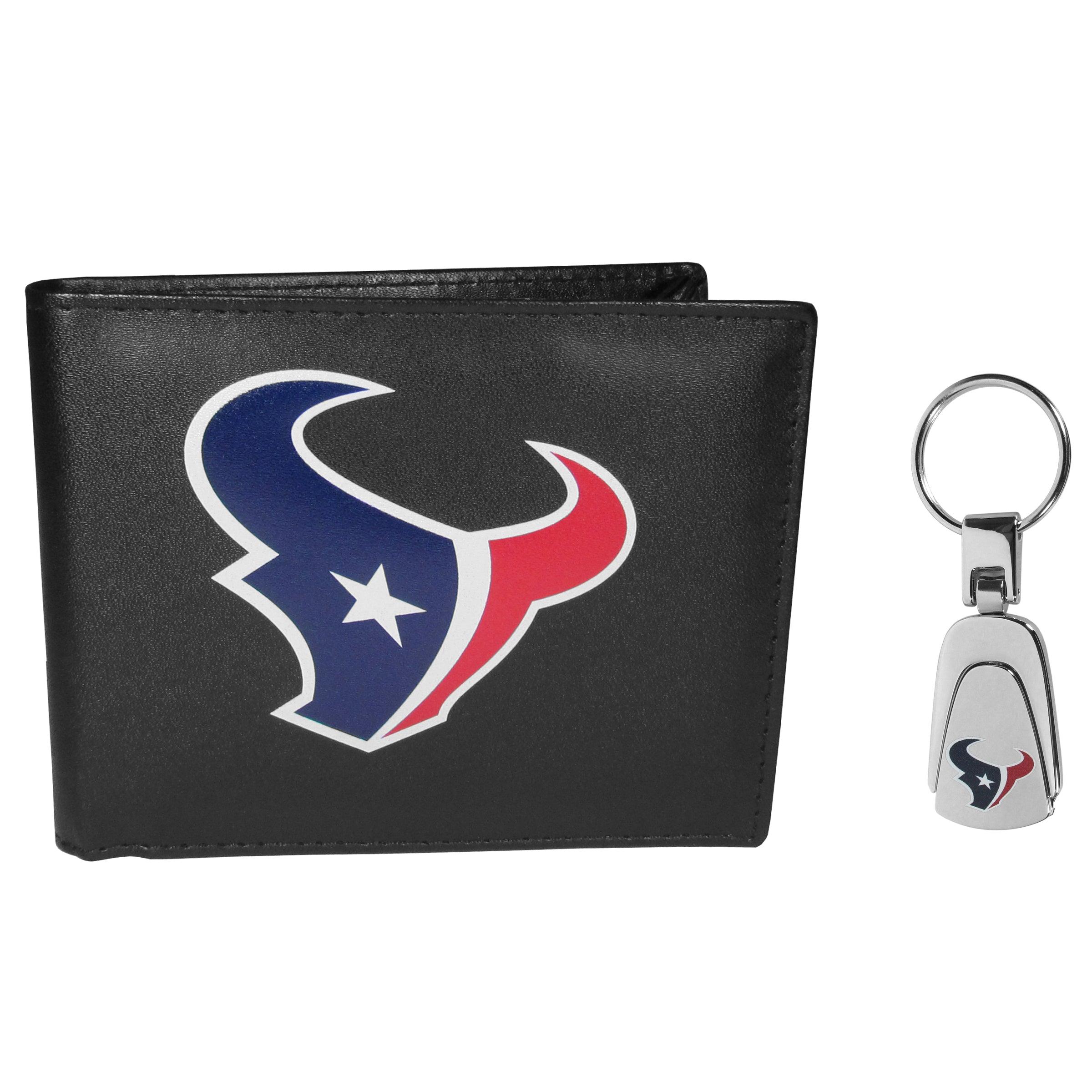 Houston Texans Bi-fold Wallet & Steel Key Chain - Flyclothing LLC