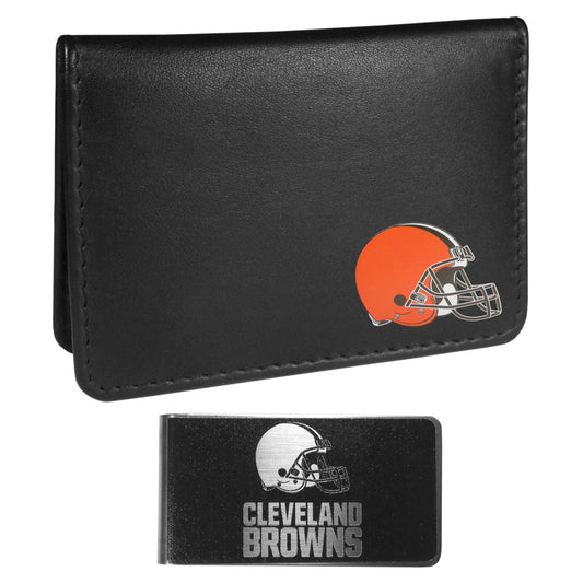 Cleveland Browns Weekend Bi-fold Wallet & Black Money Clip - Siskiyou Buckle