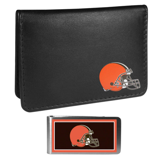 Cleveland Browns Weekend Bi-fold Wallet & Color Money Clip - Siskiyou Buckle