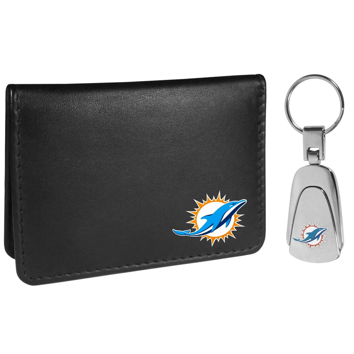 Miami Dolphins Weekend Bi-fold Wallet & Steel Key Chain - Siskiyou Buckle - Flyclothing LLC