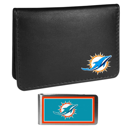 Miami Dolphins Weekend Bi-fold Wallet & Color Money Clip - Siskiyou Buckle