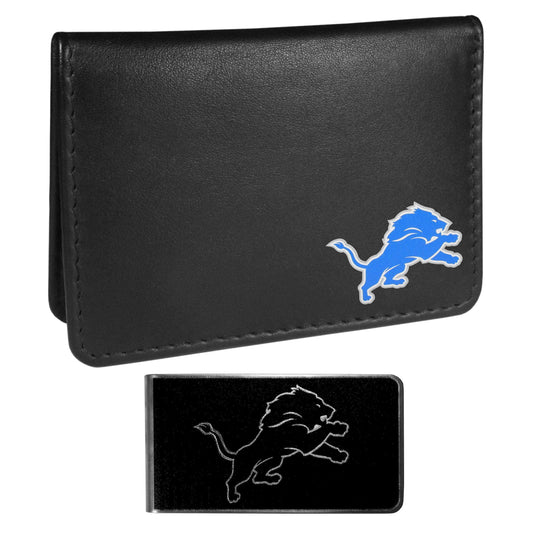 Detroit Lions Weekend Bi-fold Wallet & Black Money Clip - Siskiyou Buckle