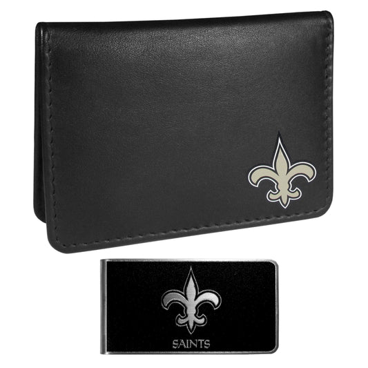 New Orleans Saints Weekend Bi-fold Wallet & Black Money Clip - Flyclothing LLC