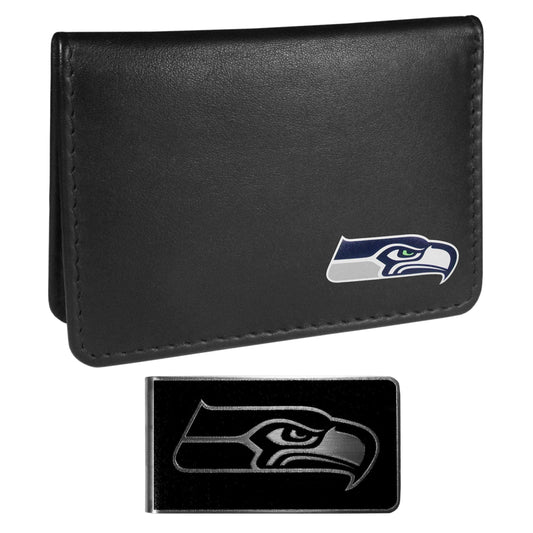 Seattle Seahawks Weekend Bi-fold Wallet & Black Money Clip - Siskiyou Buckle