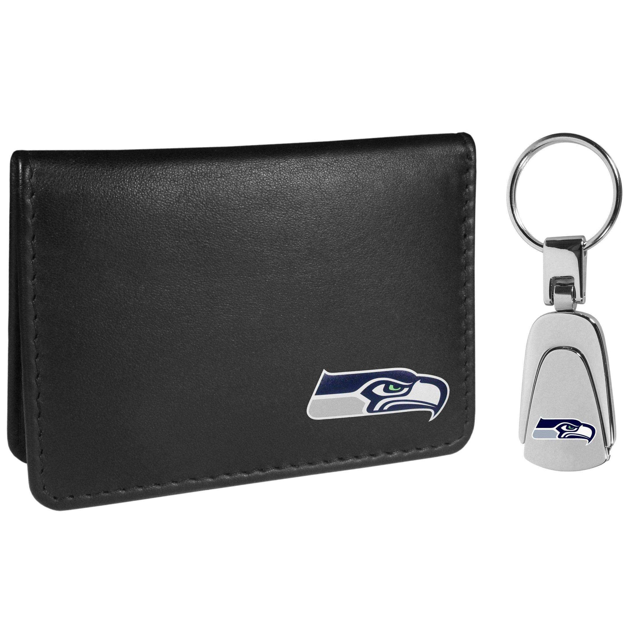 Seattle Seahawks Weekend Bi-fold Wallet & Steel Key Chain - Siskiyou Buckle - Flyclothing LLC