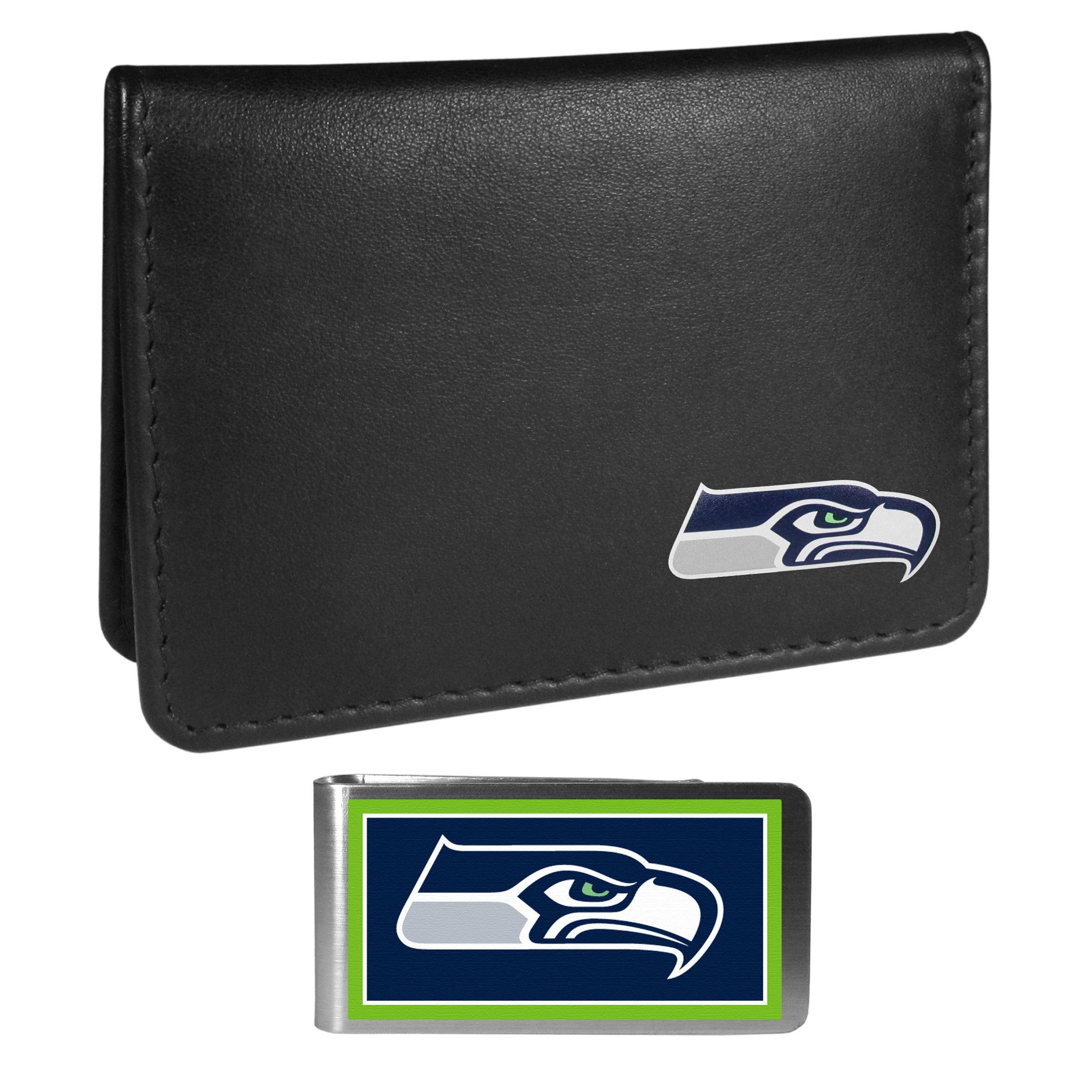 Seattle Seahawks Weekend Bi-fold Wallet & Color Money Clip - Siskiyou Buckle