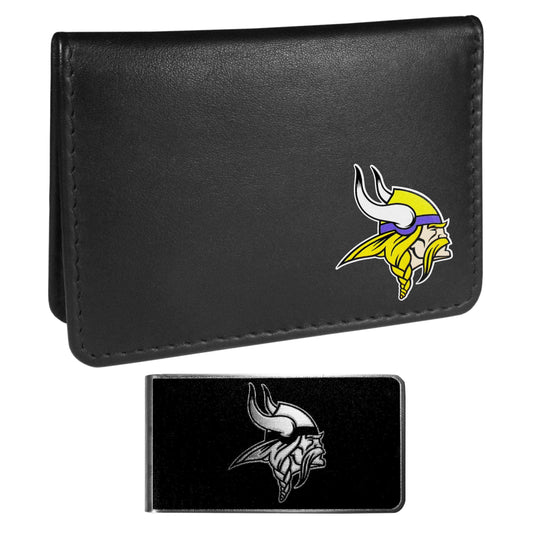 Minnesota Vikings Weekend Bi-fold Wallet & Black Money Clip - Siskiyou Buckle