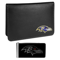 Baltimore Ravens Weekend Bi-fold Wallet & Black Money Clip - Siskiyou Buckle