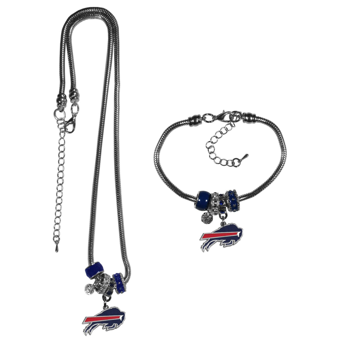 Buffalo Bills Euro Bead Necklace and Bracelet Set - Flyclothing LLC