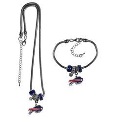 Buffalo Bills Euro Bead Necklace and Bracelet Set - Flyclothing LLC