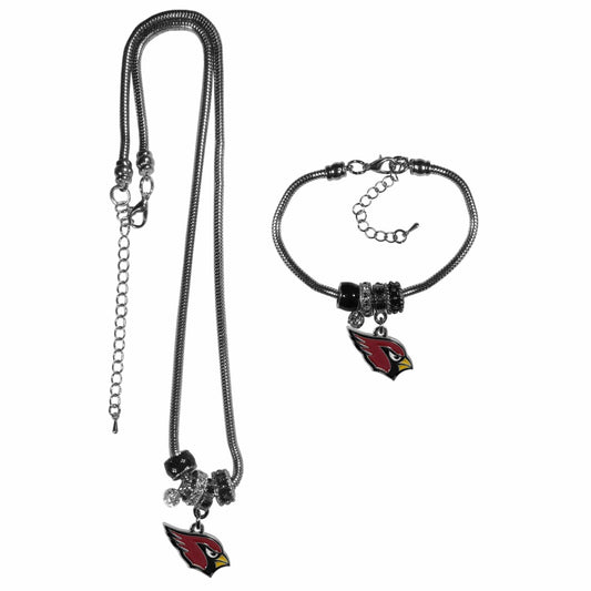 Arizona Cardinals Euro Bead Necklace and Bracelet Set - Siskiyou Buckle - Flyclothing LLC