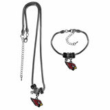 Arizona Cardinals Euro Bead Necklace and Bracelet Set - Siskiyou Buckle