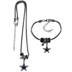 Dallas Cowboys Euro Bead Necklace and Bracelet Set - Flyclothing LLC