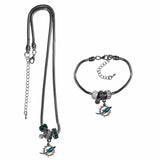 Miami Dolphins Euro Bead Necklace and Bracelet Set - Siskiyou Buckle - Flyclothing LLC