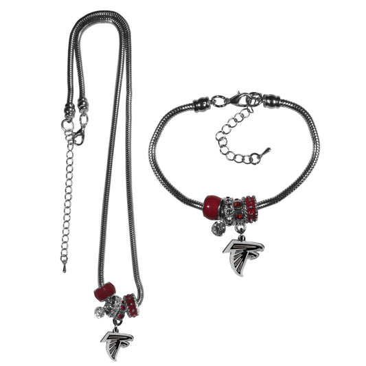 Atlanta Falcons Euro Bead Necklace and Bracelet Set - Flyclothing LLC