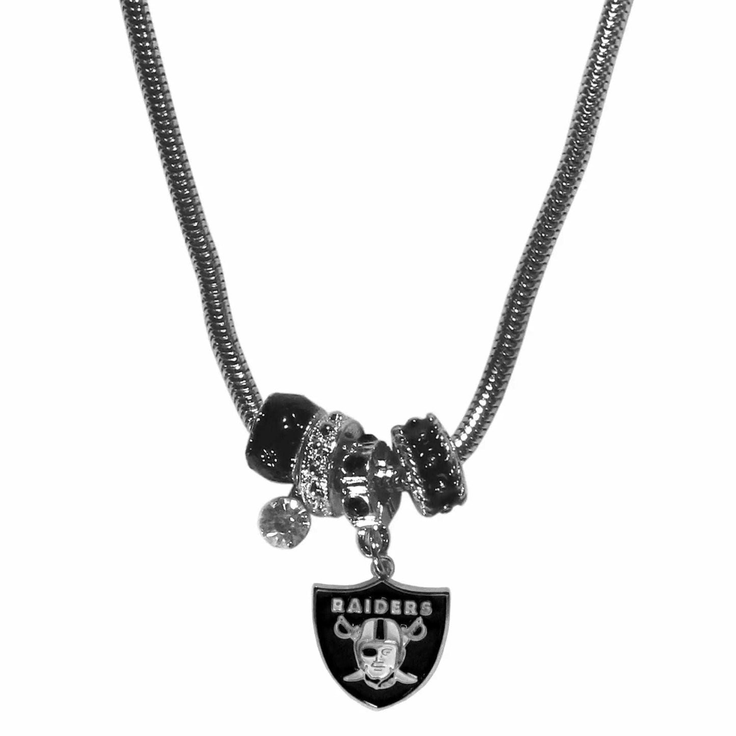 Las Vegas Raiders Euro Bead Necklace - Siskiyou Buckle - Flyclothing LLC