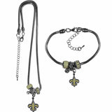 New Orleans Saints Euro Bead Necklace and Bracelet Set - Siskiyou Buckle - Flyclothing LLC