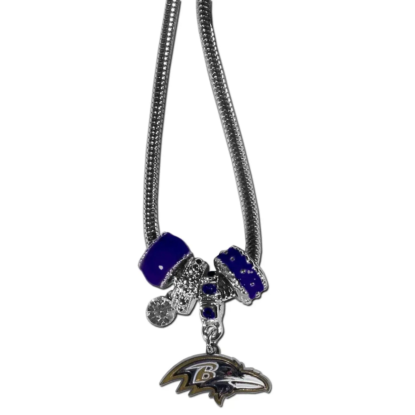 Baltimore Ravens Euro Bead Necklace - Siskiyou Buckle - Flyclothing LLC