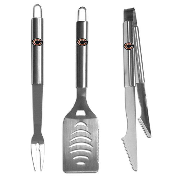 Chicago Bears 3 pc Stainless Steel BBQ Set - Flyclothing LLC