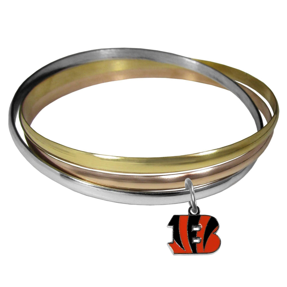 Cincinnati Bengals Tri-color Bangle Bracelet - Siskiyou Buckle