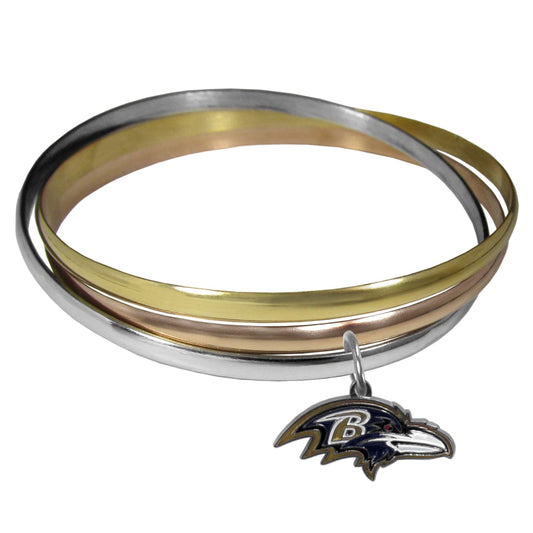 Baltimore Ravens Tri-color Bangle Bracelet - Flyclothing LLC