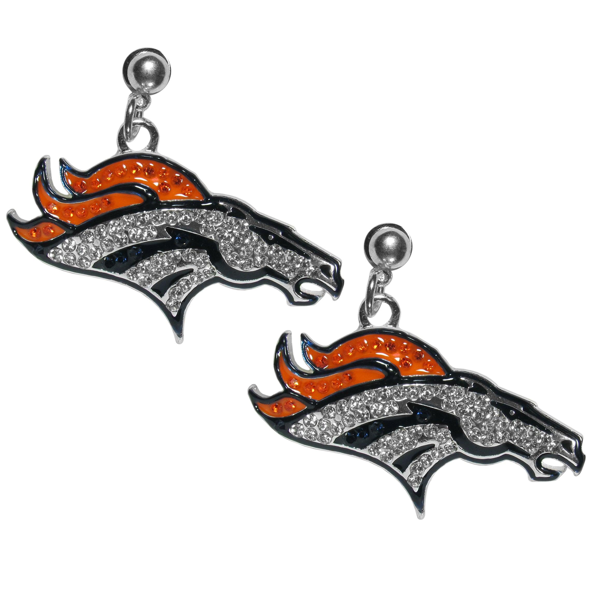 Denver Broncos Crystal Stud Earrings - Flyclothing LLC