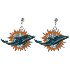 Miami Dolphins Crystal Stud Earrings - Flyclothing LLC