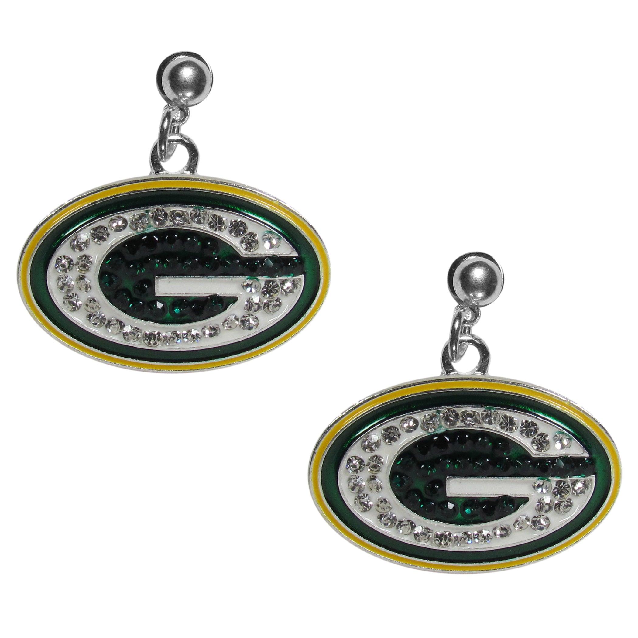 Green Bay Packers Crystal Stud Earrings - Flyclothing LLC