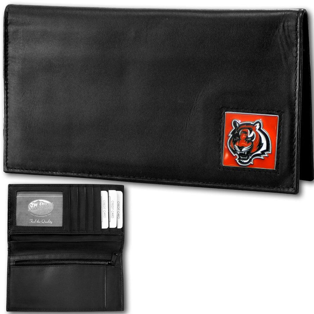 Cincinnati Bengals Deluxe Leather Checkbook Cover - Flyclothing LLC