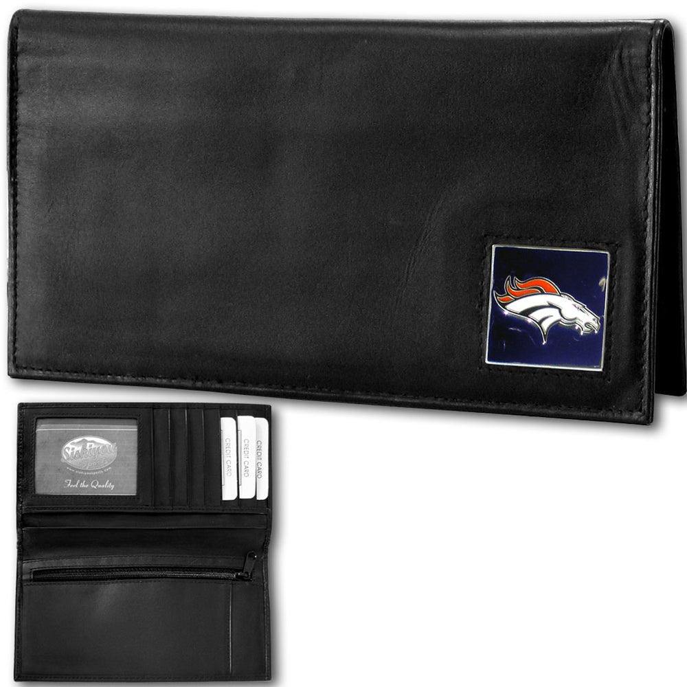 Denver Broncos Deluxe Leather Checkbook Cover - Siskiyou Buckle