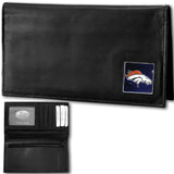 Denver Broncos Deluxe Leather Checkbook Cover - Siskiyou Buckle