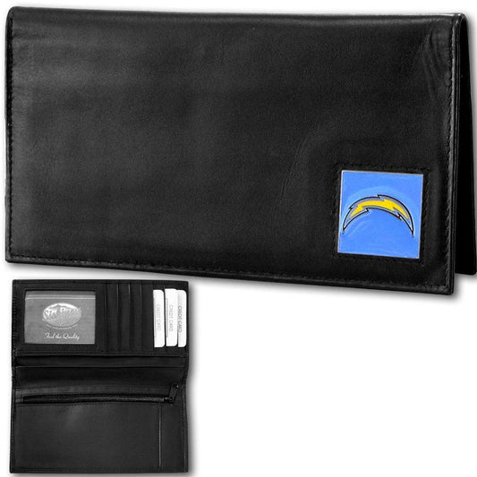 Los Angeles Chargers Deluxe Leather Checkbook Cover - Siskiyou Buckle