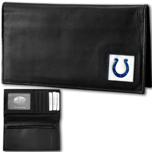 Indianapolis Colts Deluxe Leather Checkbook Cover - Siskiyou Buckle