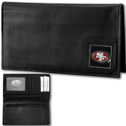 San Francisco 49ers Deluxe Leather Checkbook Cover - Siskiyou Buckle