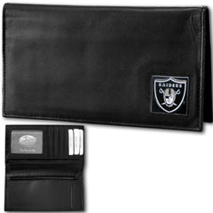 Las Vegas Raiders Deluxe Leather Checkbook Cover - Flyclothing LLC
