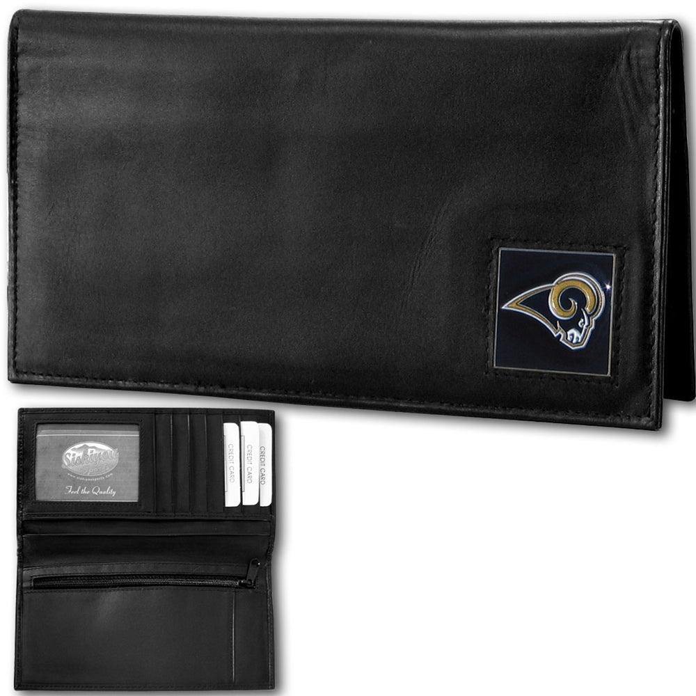 Los Angeles Rams Deluxe Leather Checkbook Cover - Siskiyou Buckle