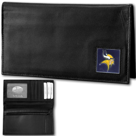 Minnesota Vikings Deluxe Leather Checkbook Cover - Flyclothing LLC
