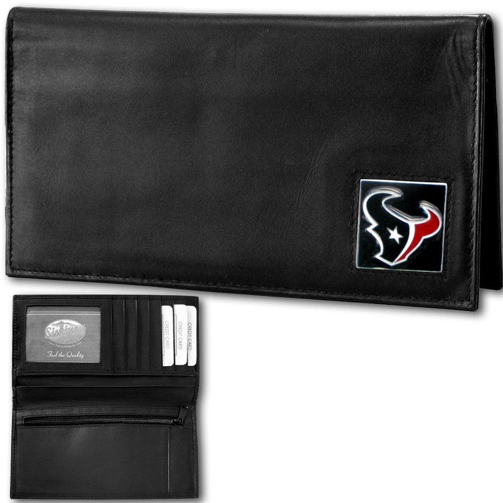Houston Texans Deluxe Leather Checkbook Cover - Siskiyou Buckle