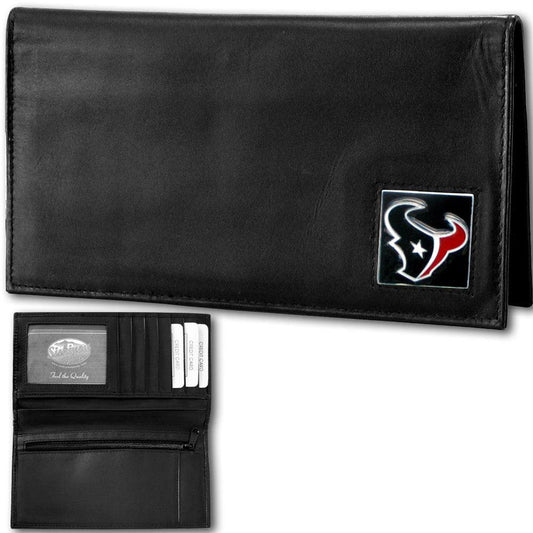 Houston Texans Deluxe Leather Checkbook Cover - Siskiyou Buckle