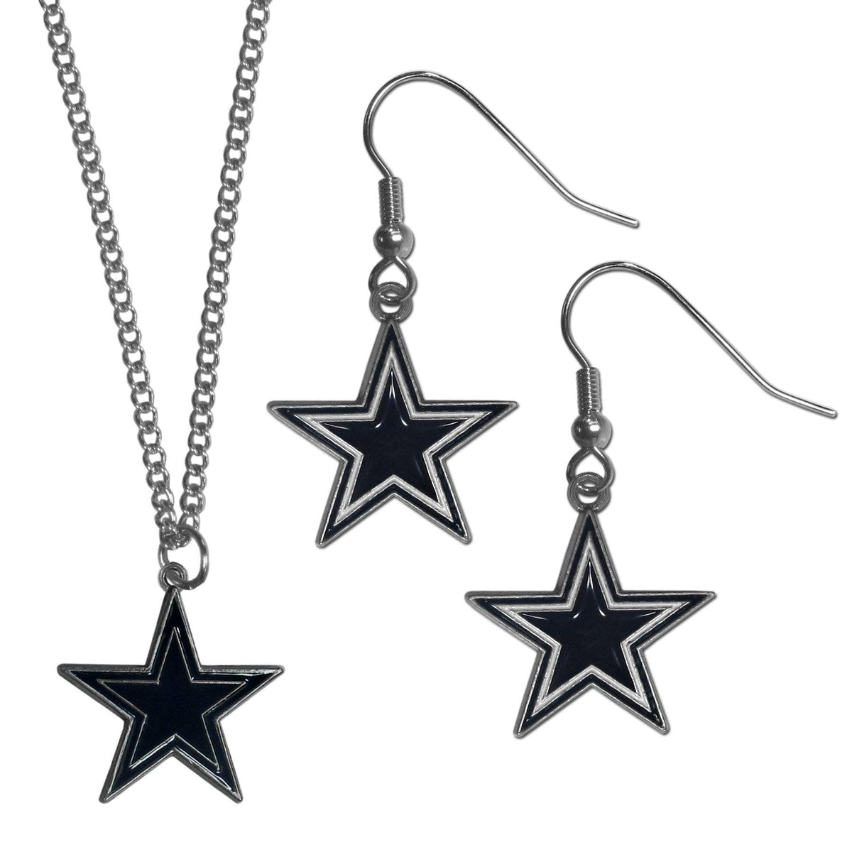 Dallas Cowboys Dangle Earrings and Chain Necklace Set - Flyclothing LLC