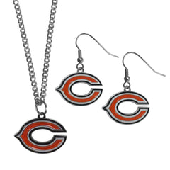 Chicago Bears Dangle Earrings and Chain Necklace Set - Flyclothing LLC