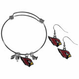 Arizona Cardinals Dangle Earrings and Charm Bangle Bracelet Set - Siskiyou Buckle