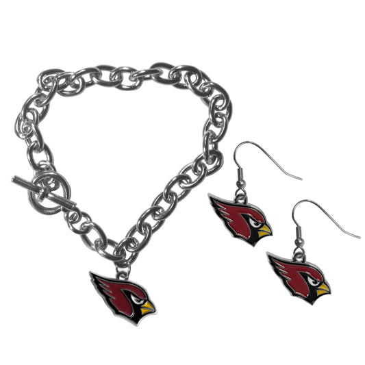Arizona Cardinals Chain Bracelet and Dangle Earring Set - Flyclothing LLC