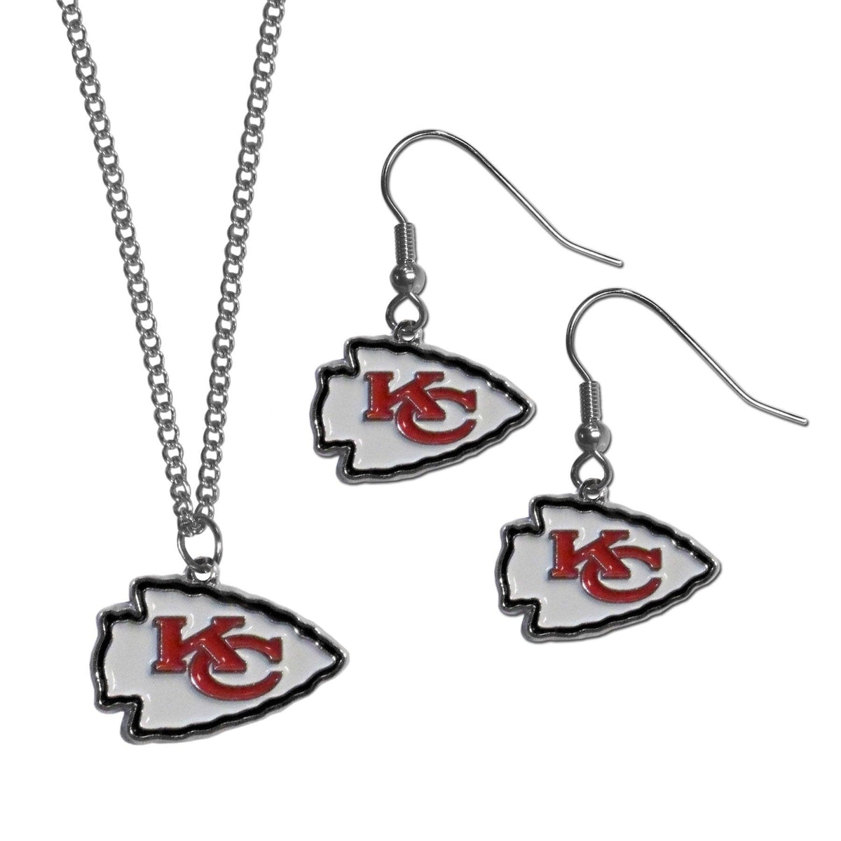 Kansas City Chiefs Dangle Earrings and Chain Necklace Set - Flyclothing LLC