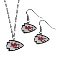 Kansas City Chiefs Dangle Earrings and Chain Necklace Set - Flyclothing LLC