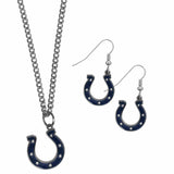 Indianapolis Colts Dangle Earrings and Chain Necklace Set - Siskiyou Buckle