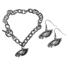 Philadelphia Eagles Chain Bracelet and Dangle Earring Set - Flyclothing LLC