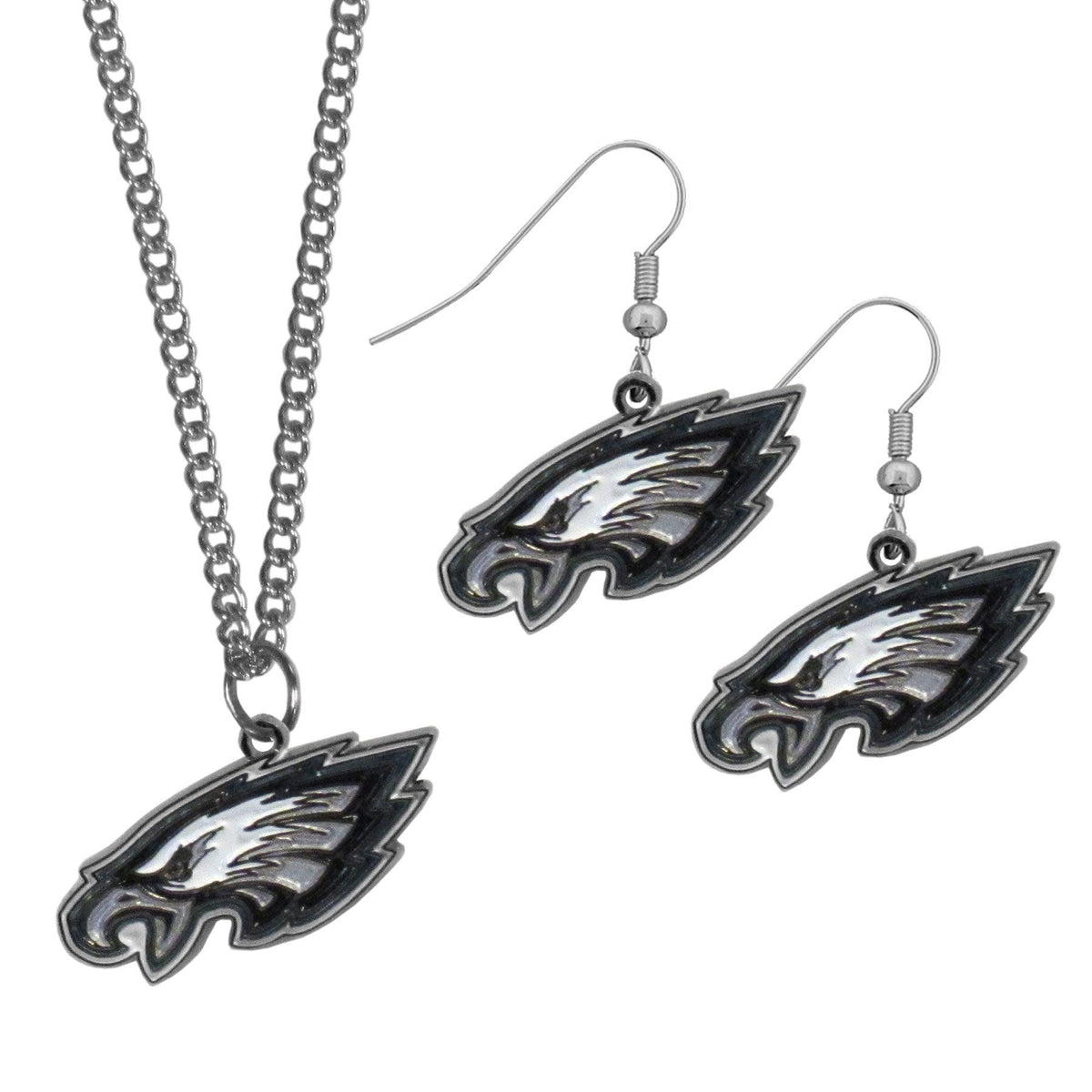 Philadelphia Eagles Dangle Earrings and Chain Necklace Set - Flyclothing LLC